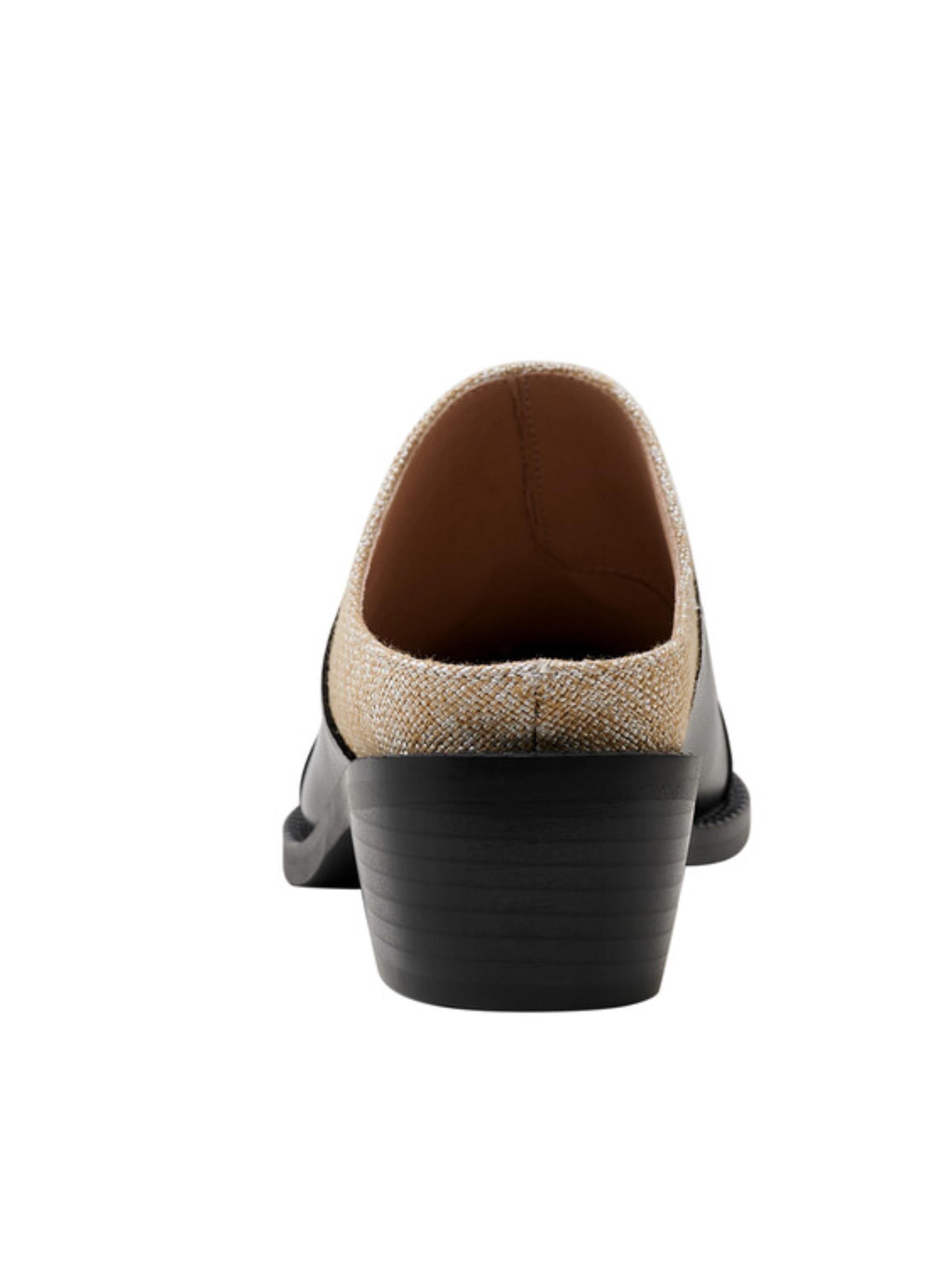 Stylish Pointed Toe Western Mules Women's Black Sandals