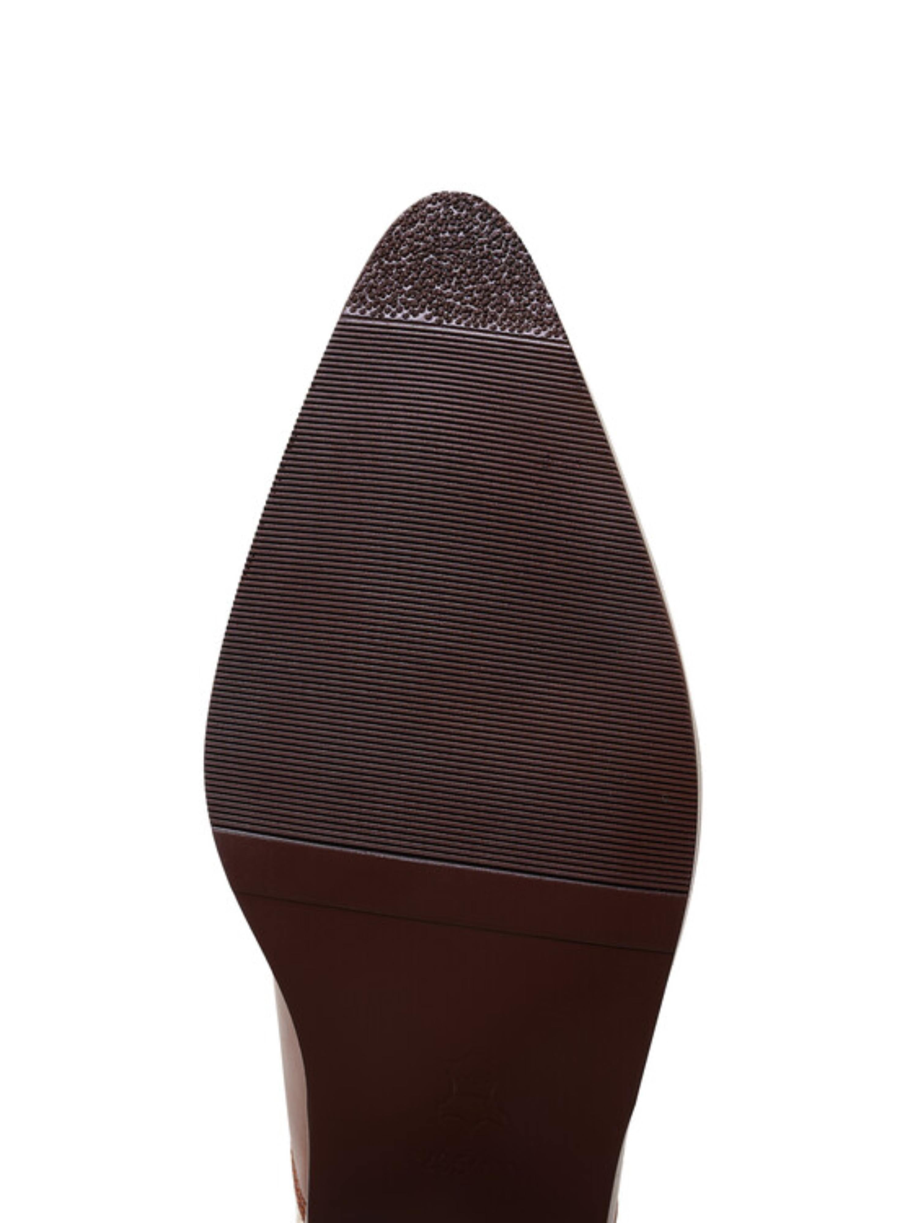 Two-Tone Weatern Mules Block Heel Sandals for Women