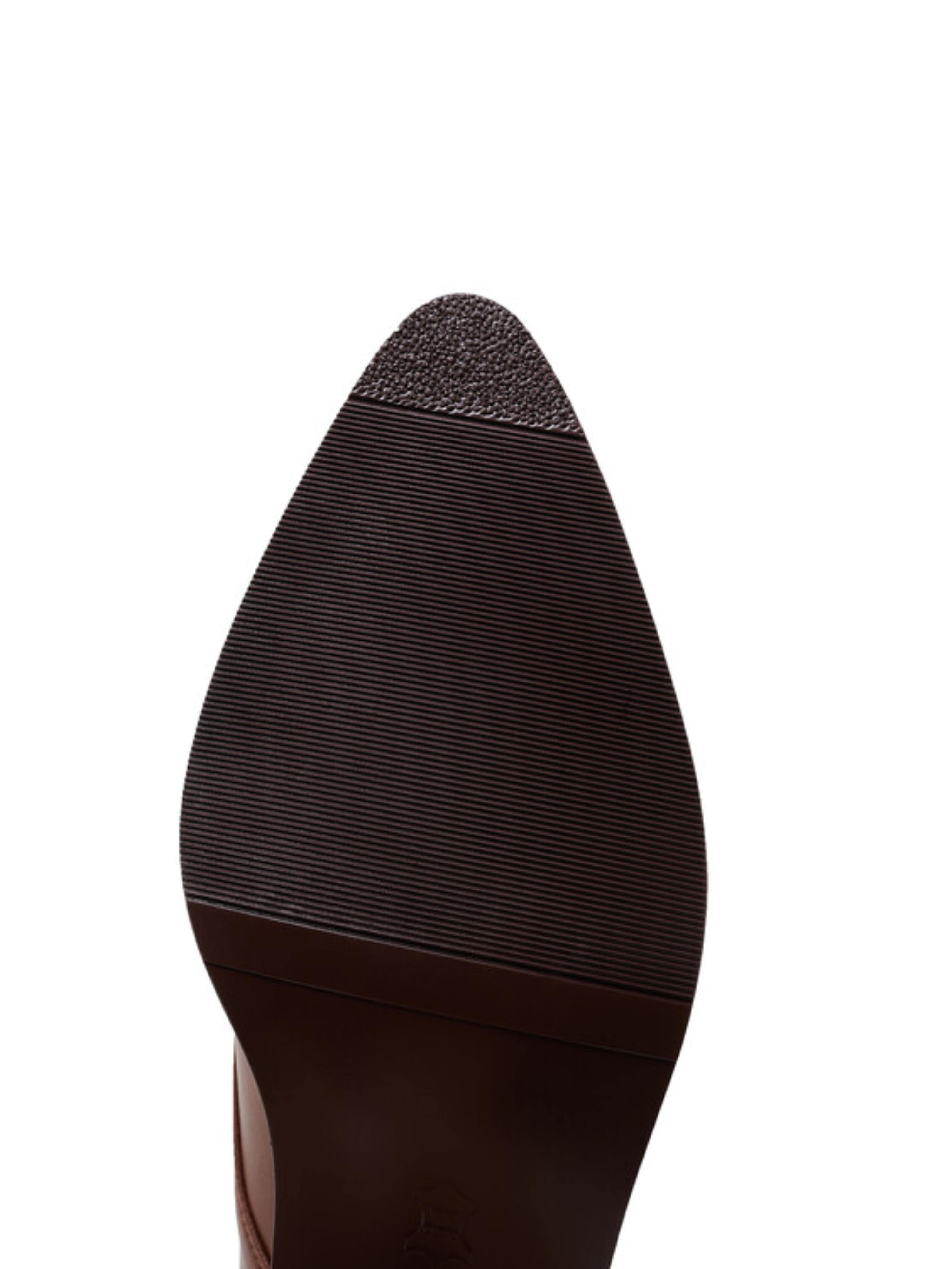 Minimalist Slip-On Heels Buckled Brown Sandals Women