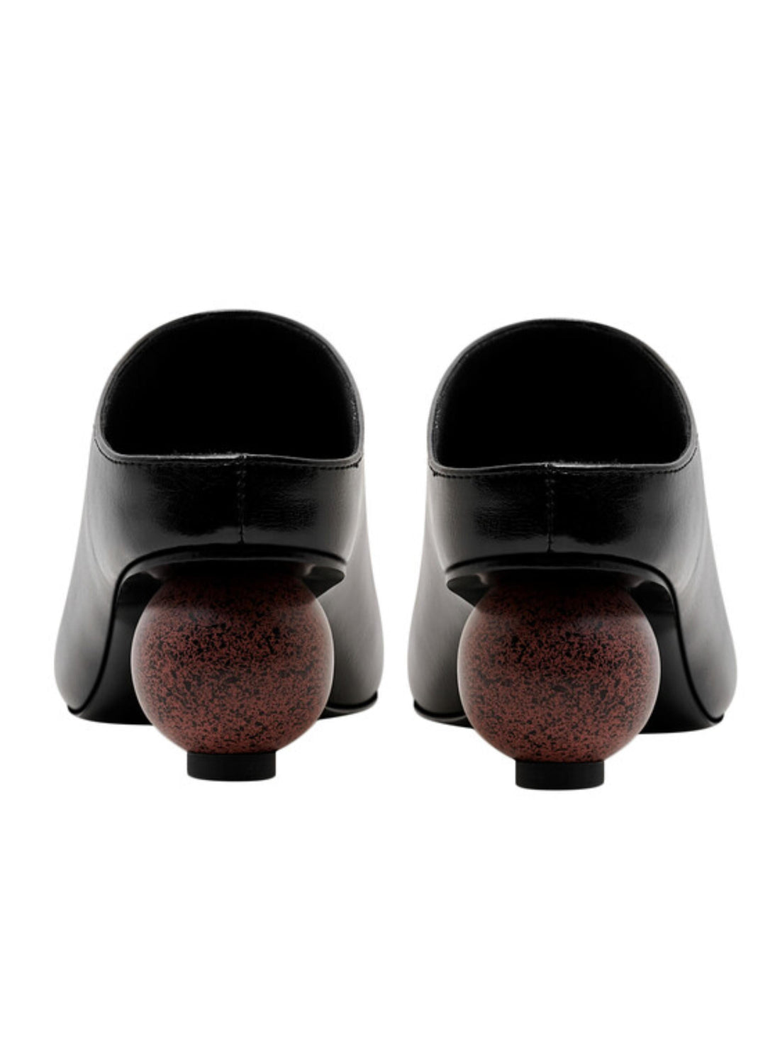 Sculptural Heel Mules Black Sandals for Women