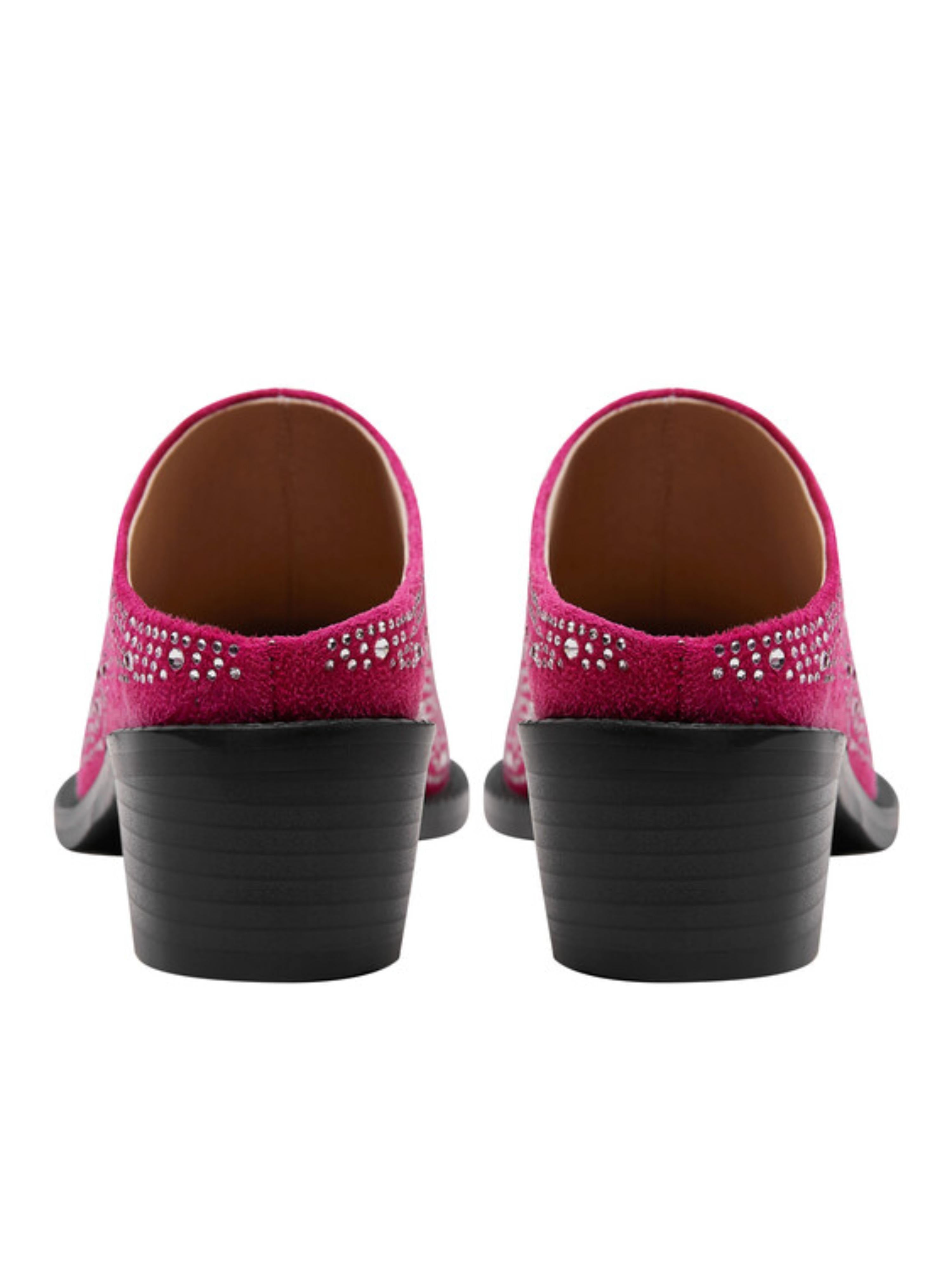 Shiny Rhinestone Mules Slip-On Sandals for Women