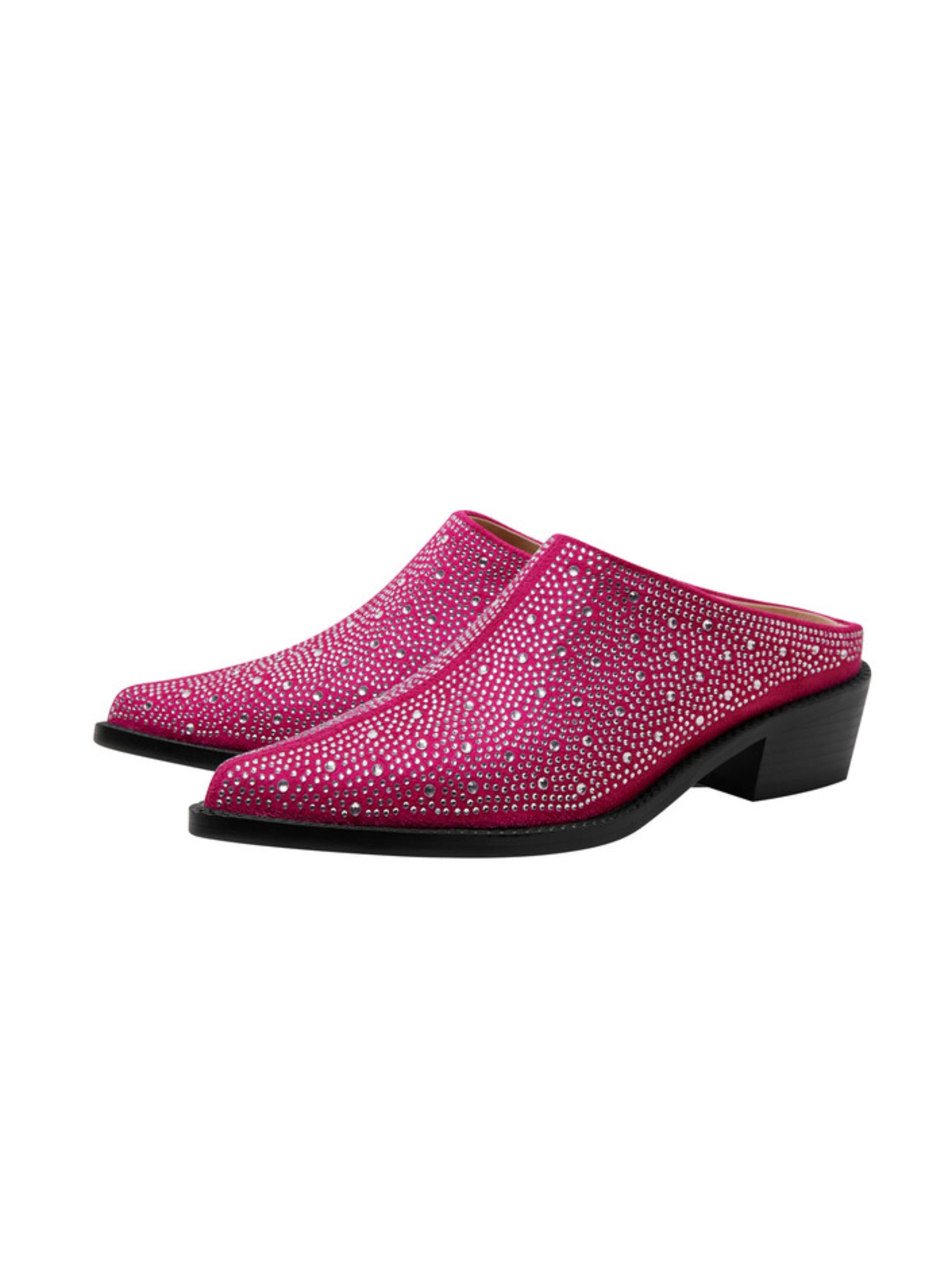 Shiny Rhinestone Mules Slip-On Sandals for Women