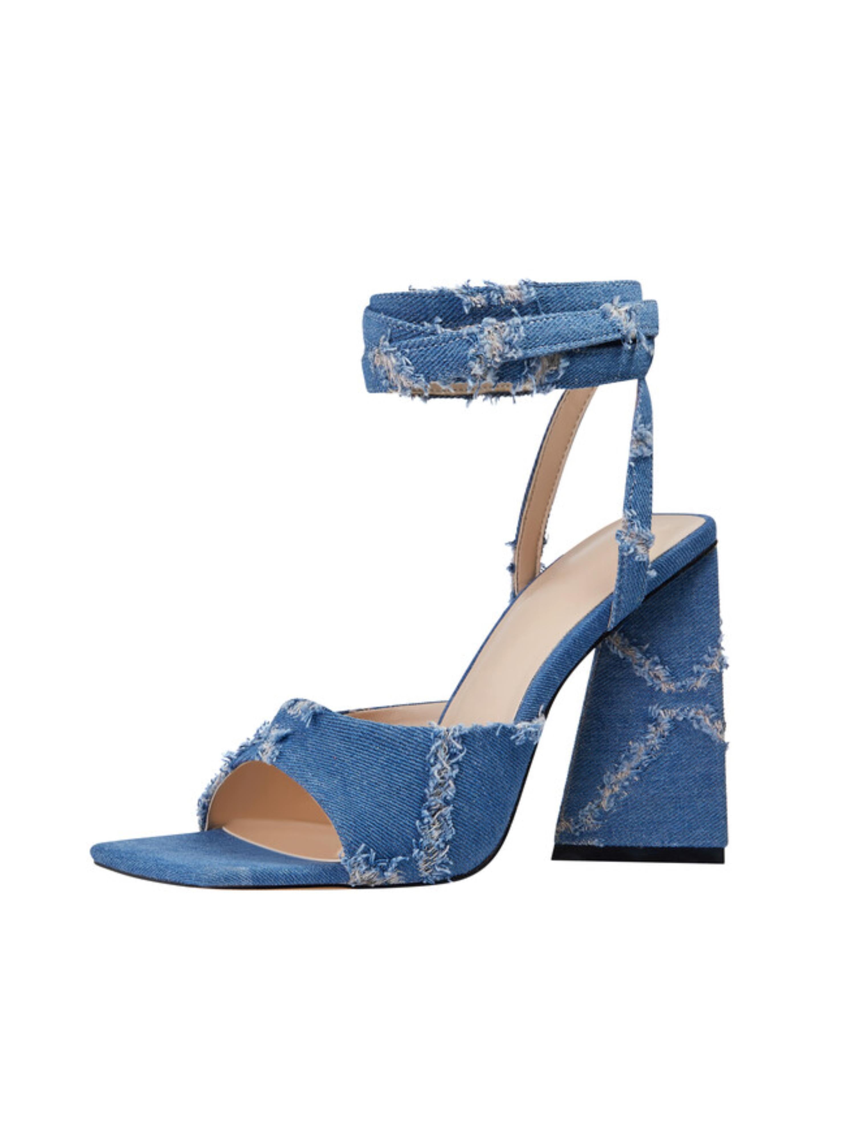 Casual Glam Square Toe Denim Sandals for Women