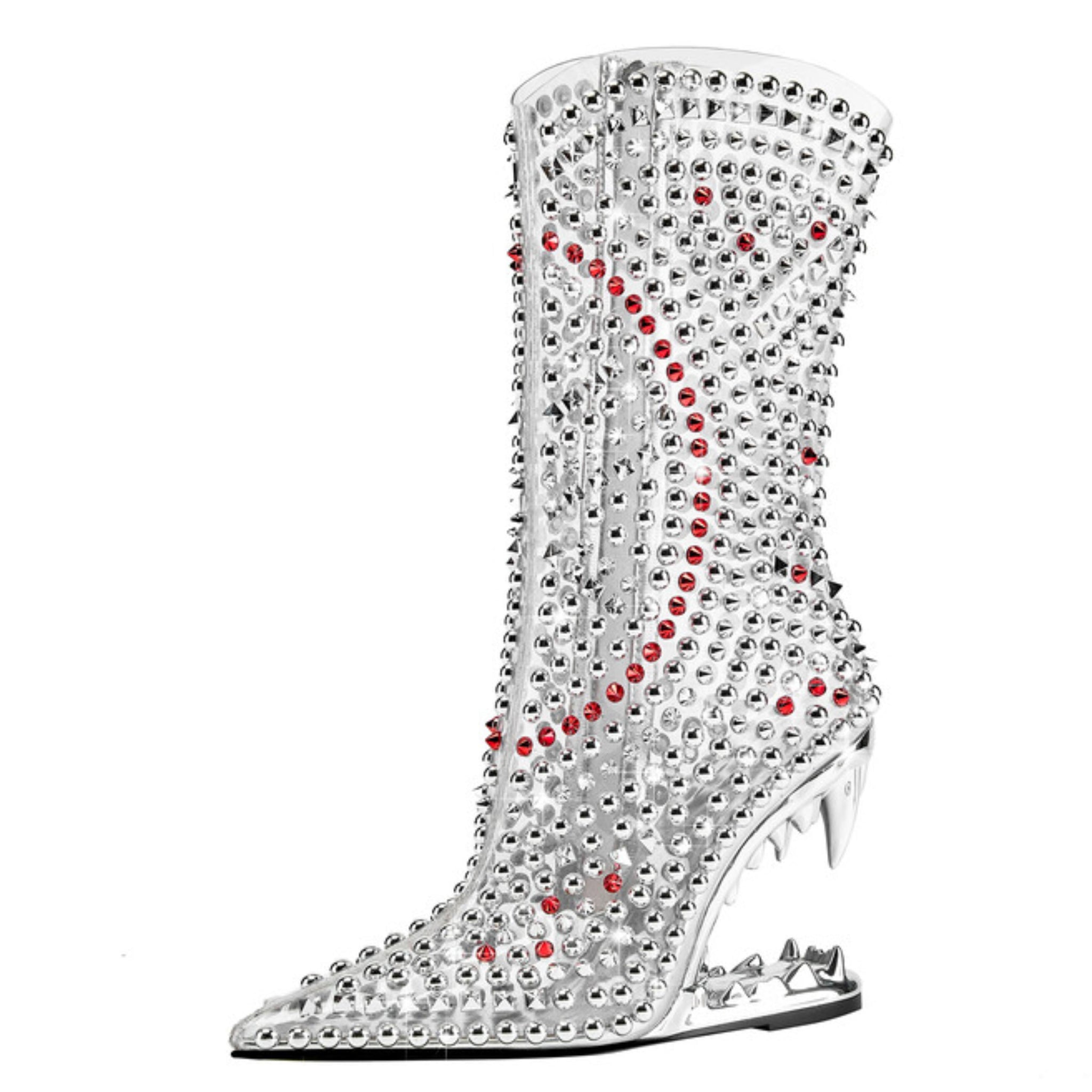 Runway Bold Rhinestone Studded Boots Sandals for Women