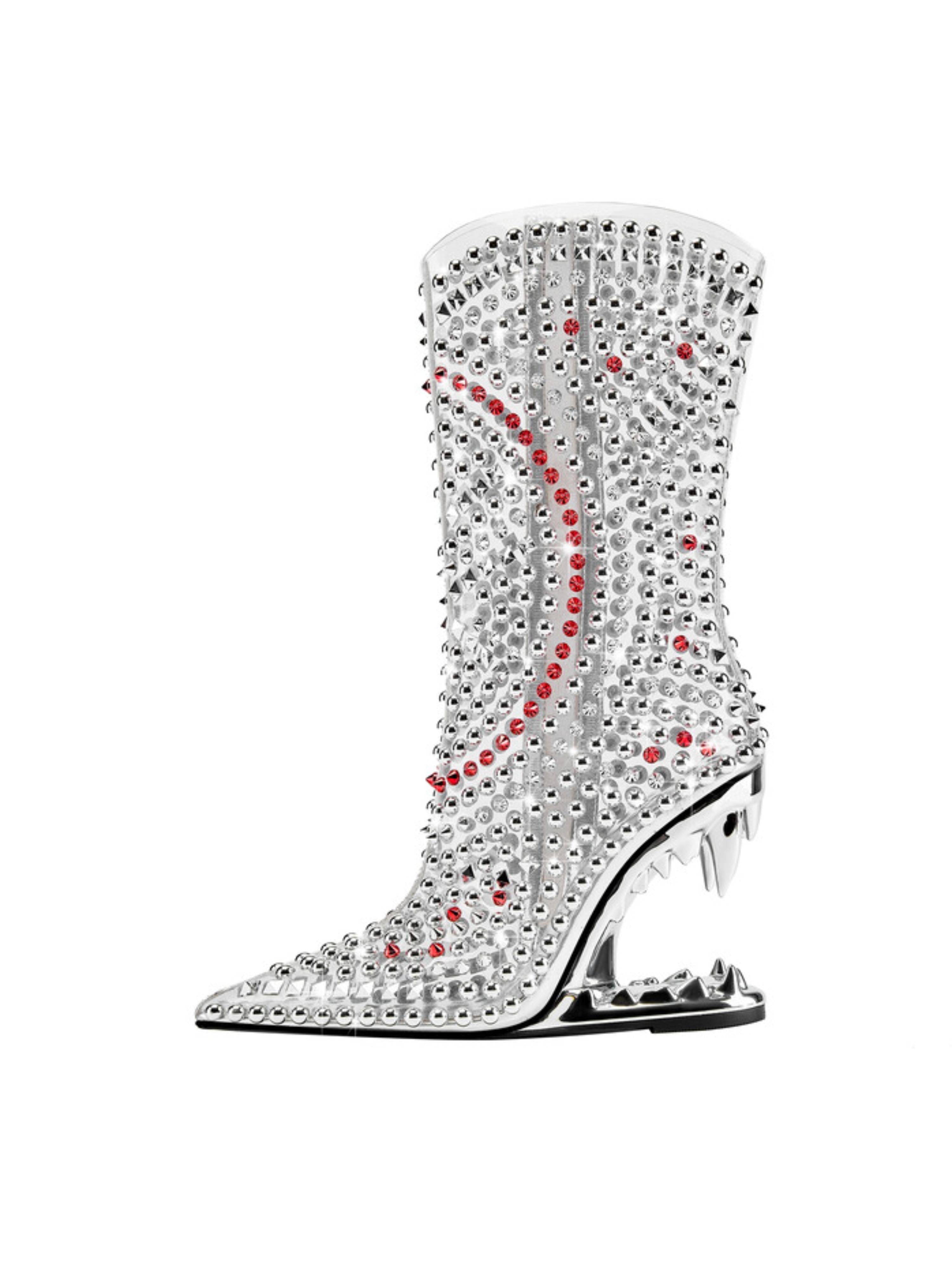 Runway Bold Rhinestone Studded Boots Sandals for Women