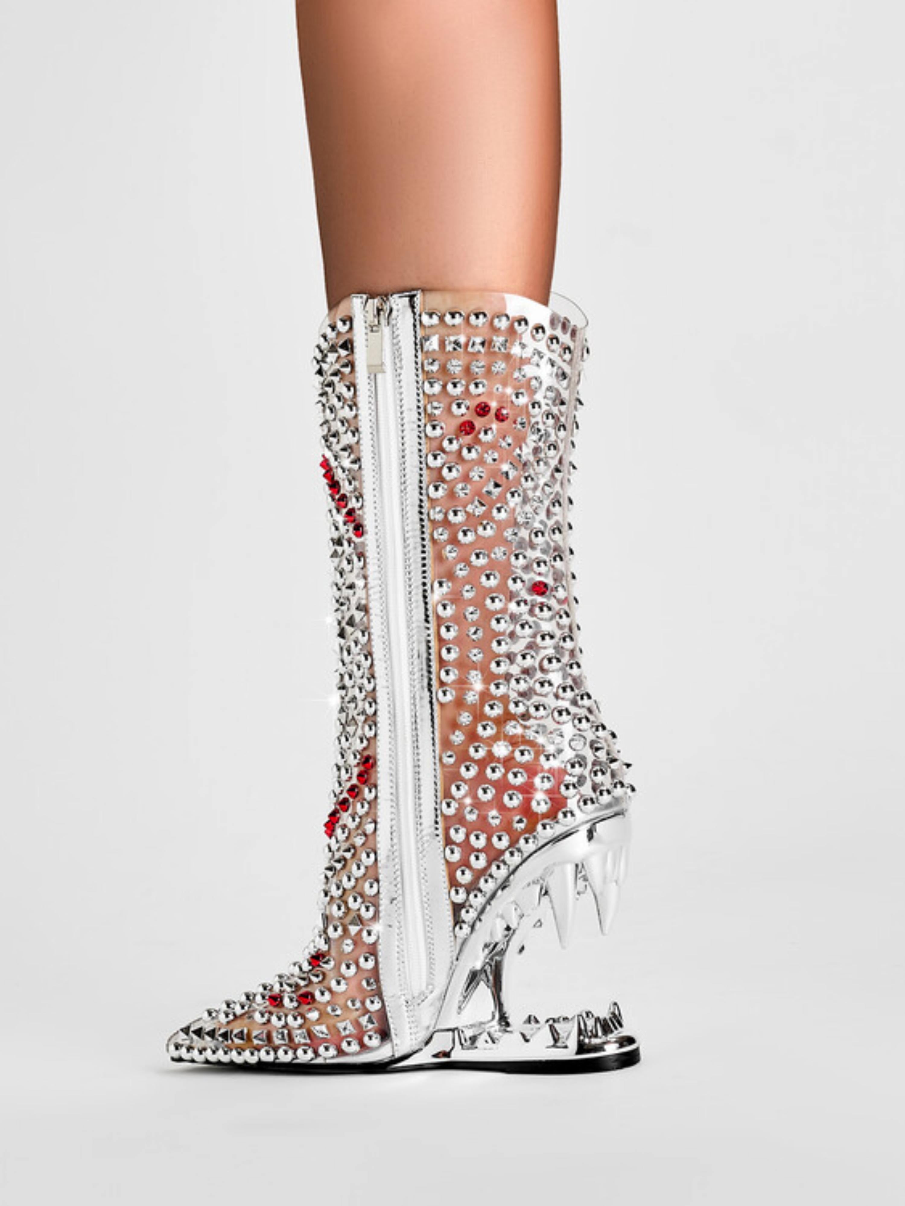 Runway Bold Rhinestone Studded Boots Sandals for Women