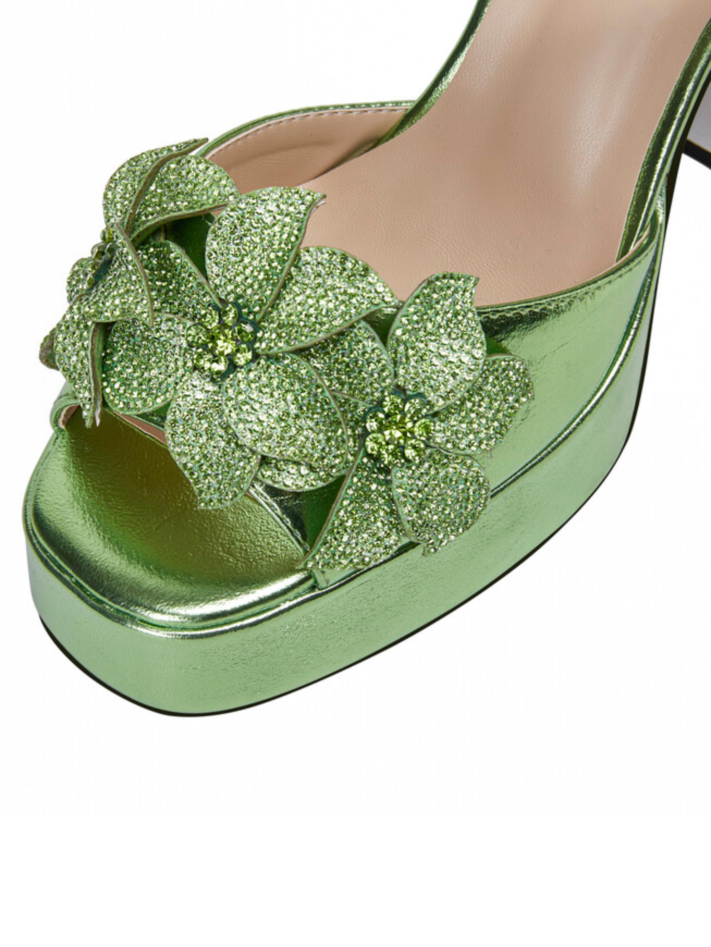 Glamorous Floral Platform Block Heel Sandals for Women