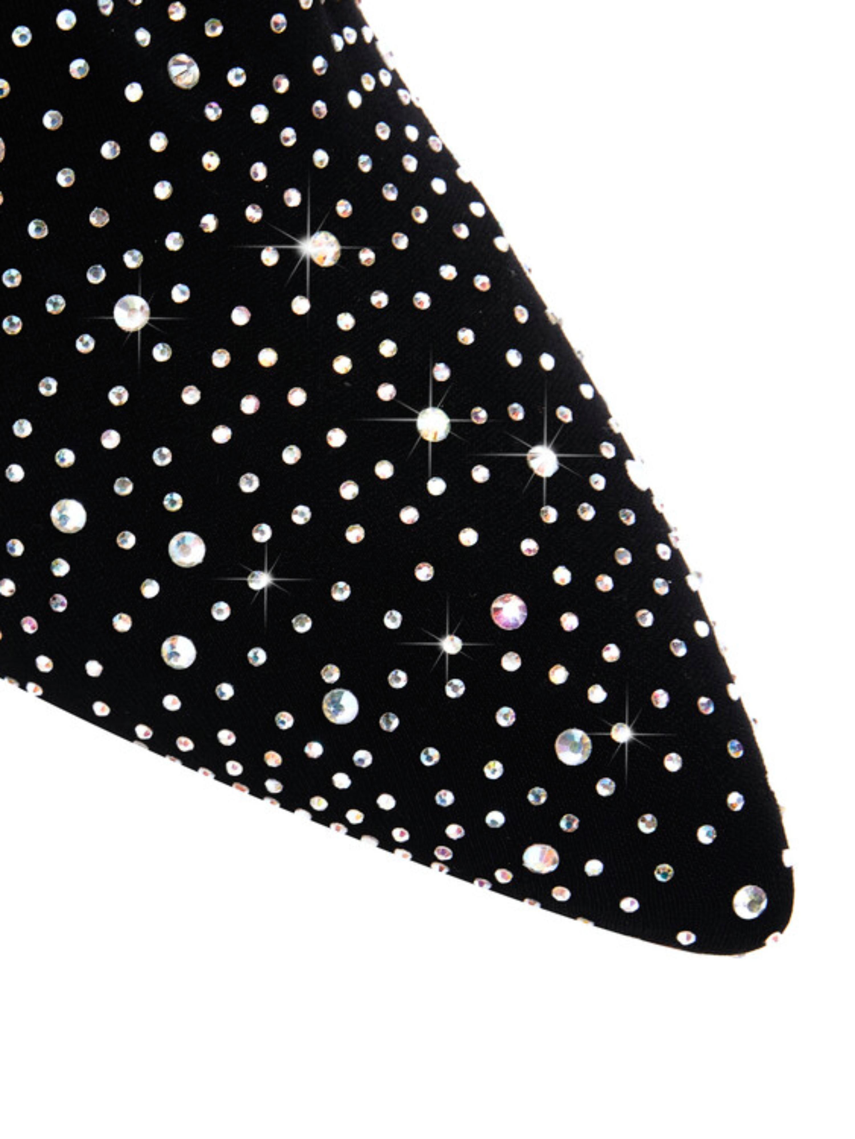 All-Over Rhinestone Glamorous Over-the-Knee Stiletto Boots Women Sandals