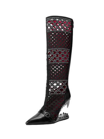 Statement Gladiator Boots with Studs & Wedge Heel Sandals for Women