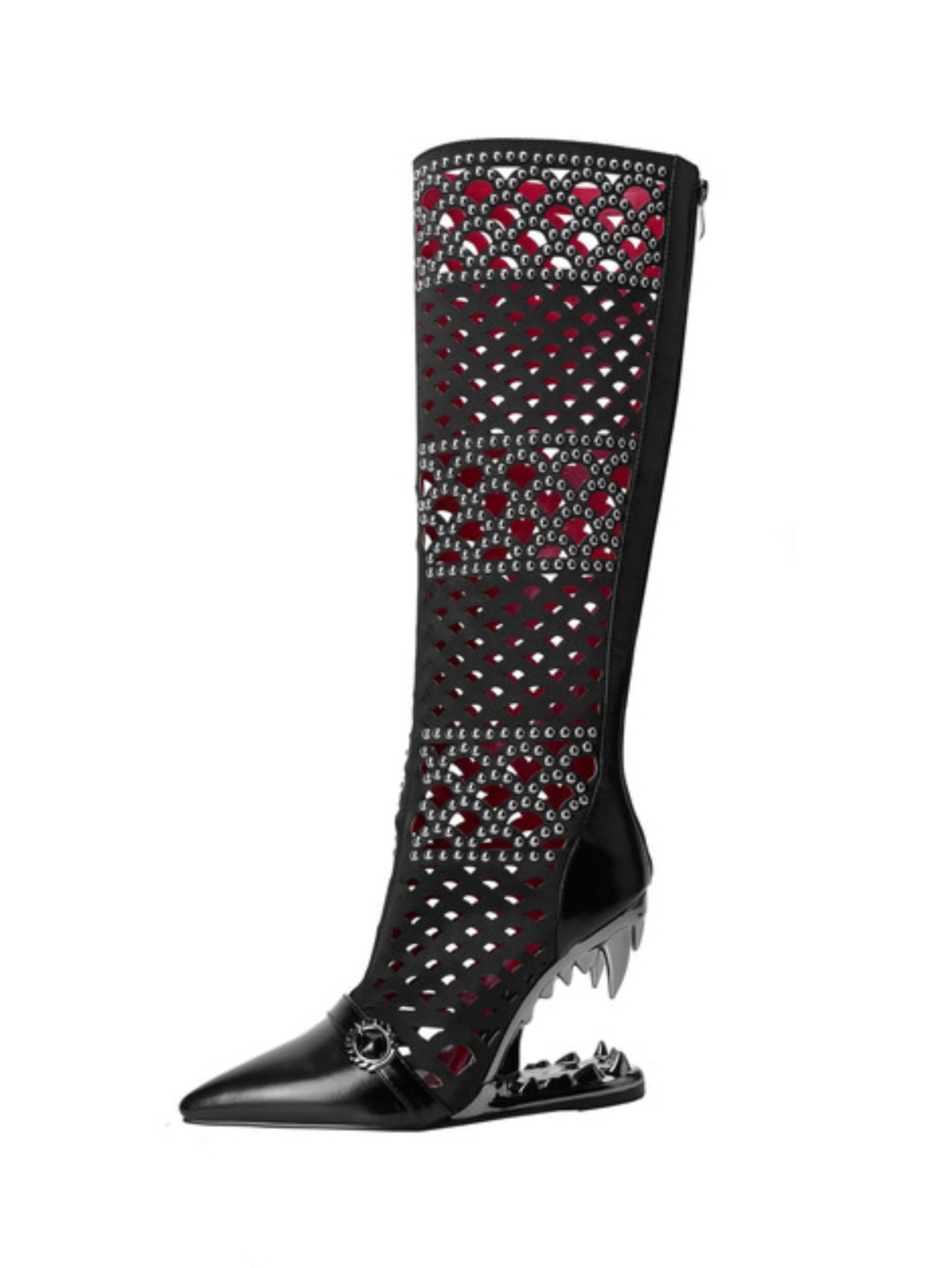 Statement Gladiator Boots with Studs & Wedge Heel Sandals for Women