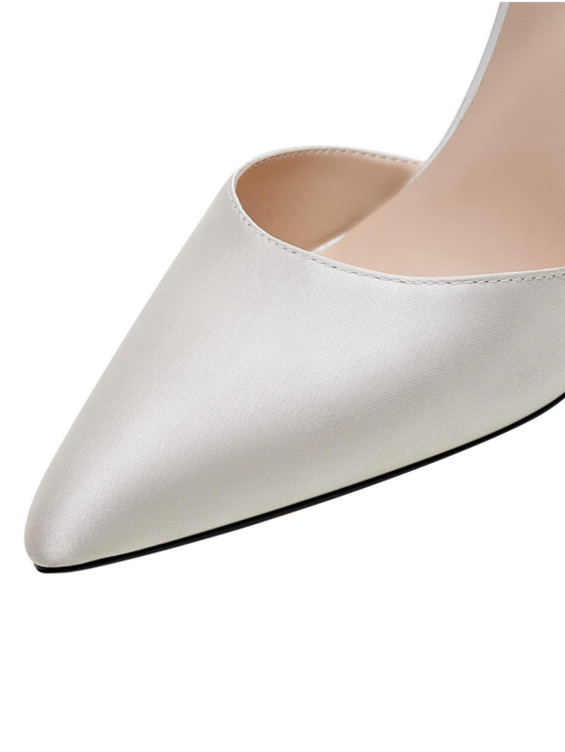 Pointed Toe & Bow Accent White Sandals For Women