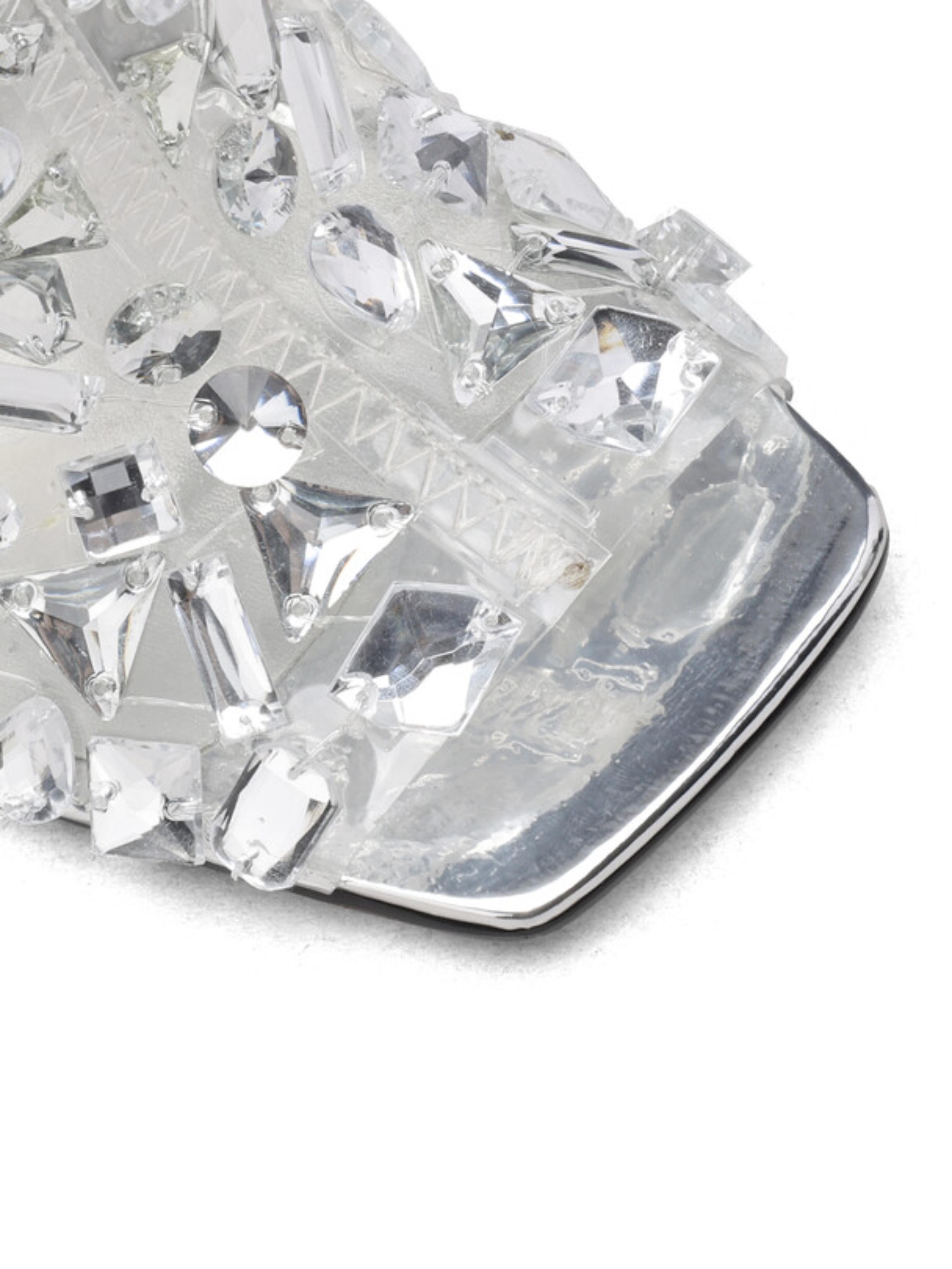 Clear Rhinestone Ankle Boots with Side Zipper Sandals for Women