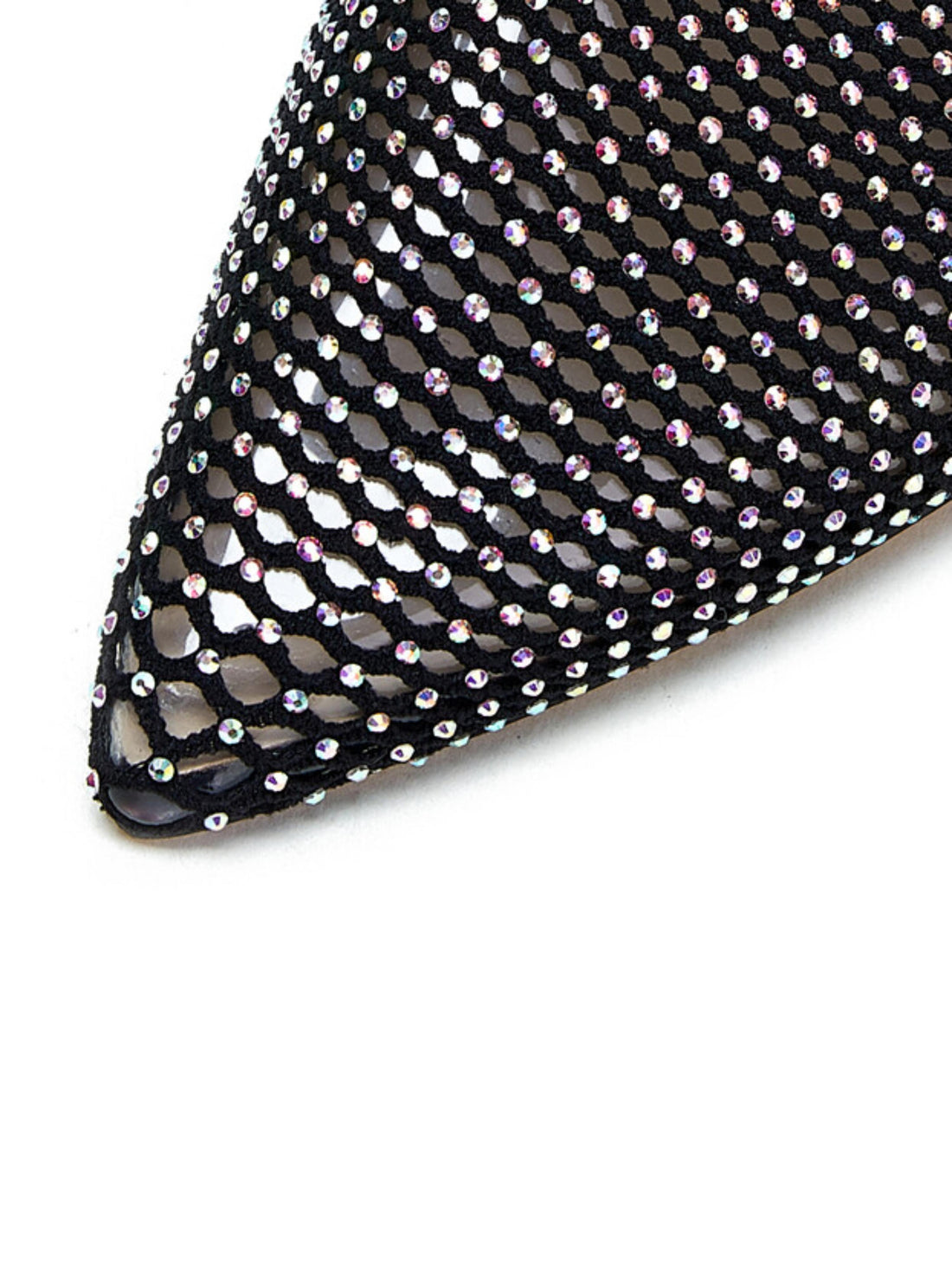 Sparkly Rhinestone Stiletto Sock Boots Sandals for Women in Black