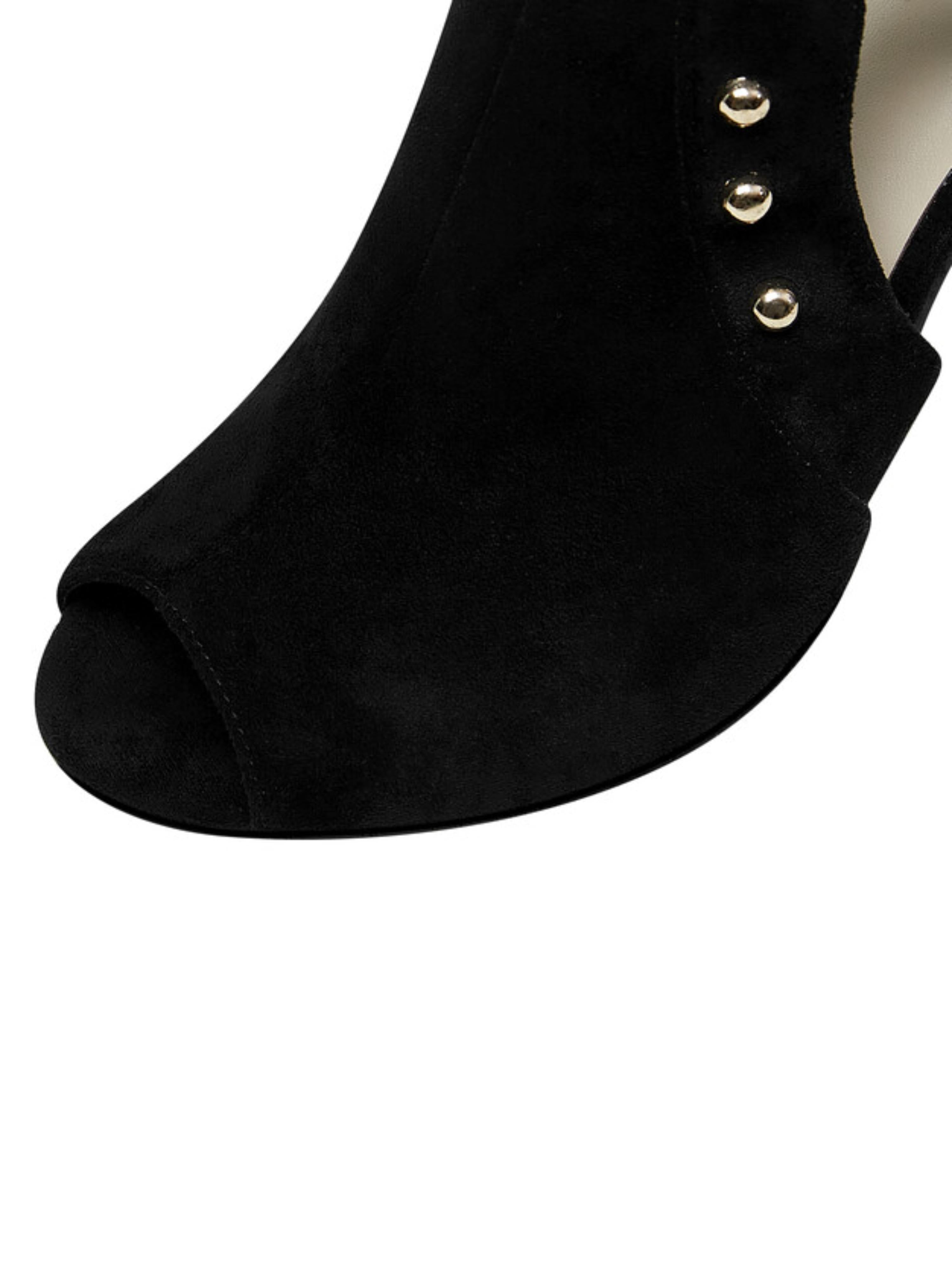 Black Suede Cutout Ankle Boots Sandals Women