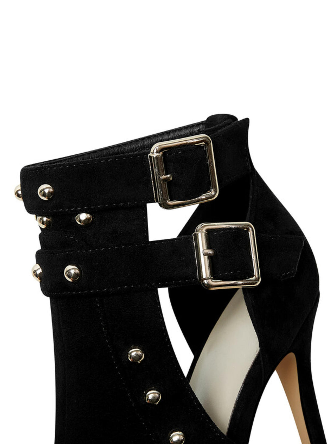 Black Suede Cutout Ankle Boots Sandals Women
