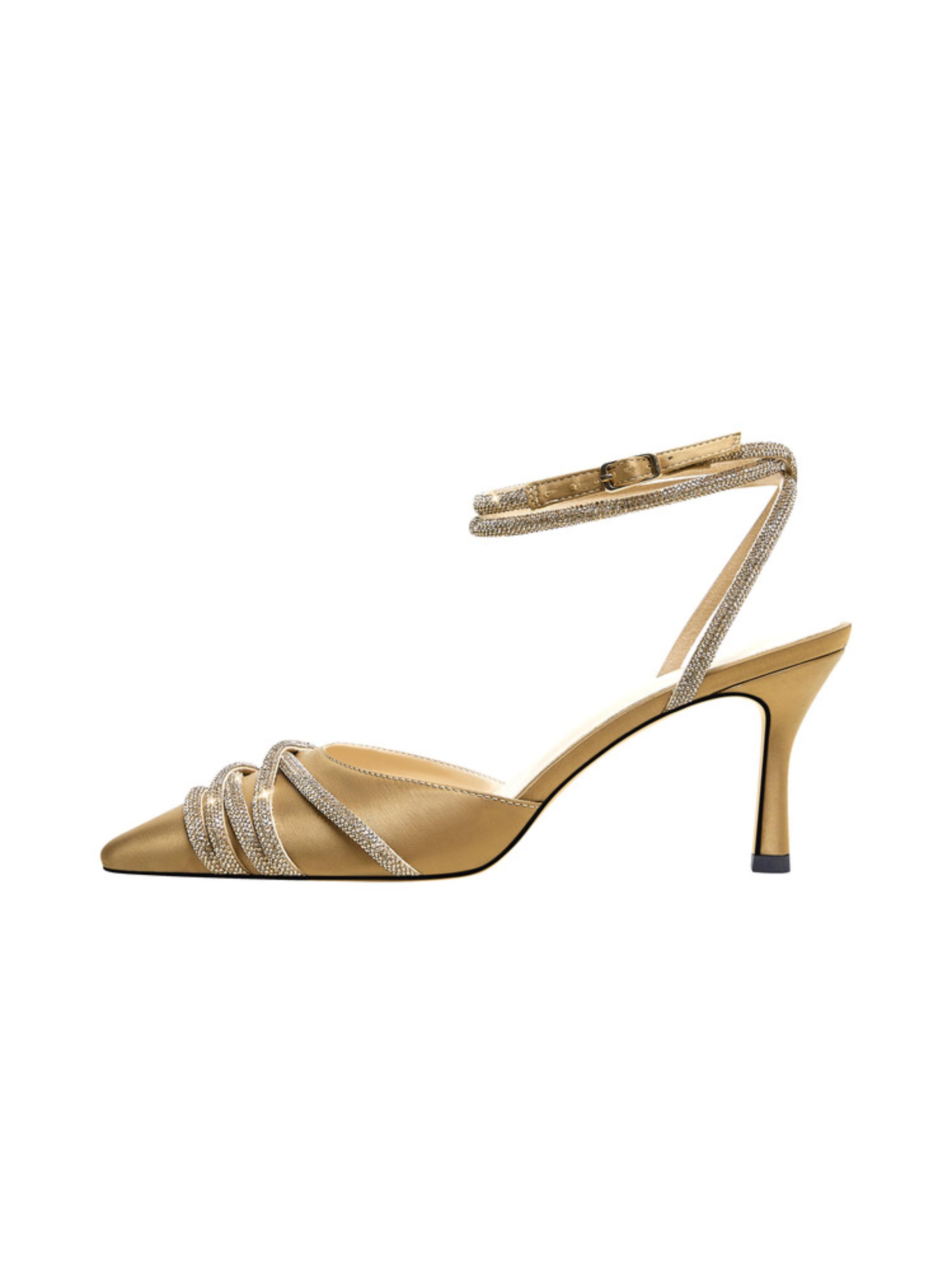 Pointed Toe Satin Dress Sandals for Women