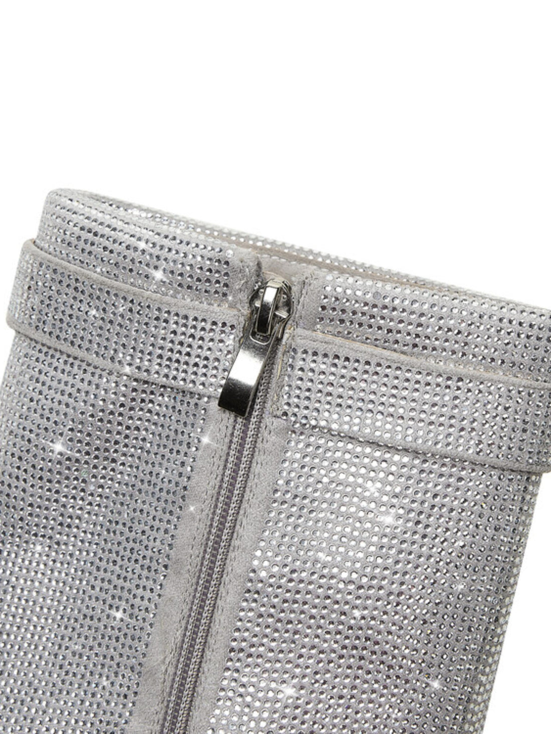 Rhinestone Inlay Ankle Cover Silver Wedges Sandals for Women