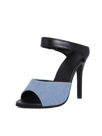 Royal Charm Blue Croc Mule Women Sandals