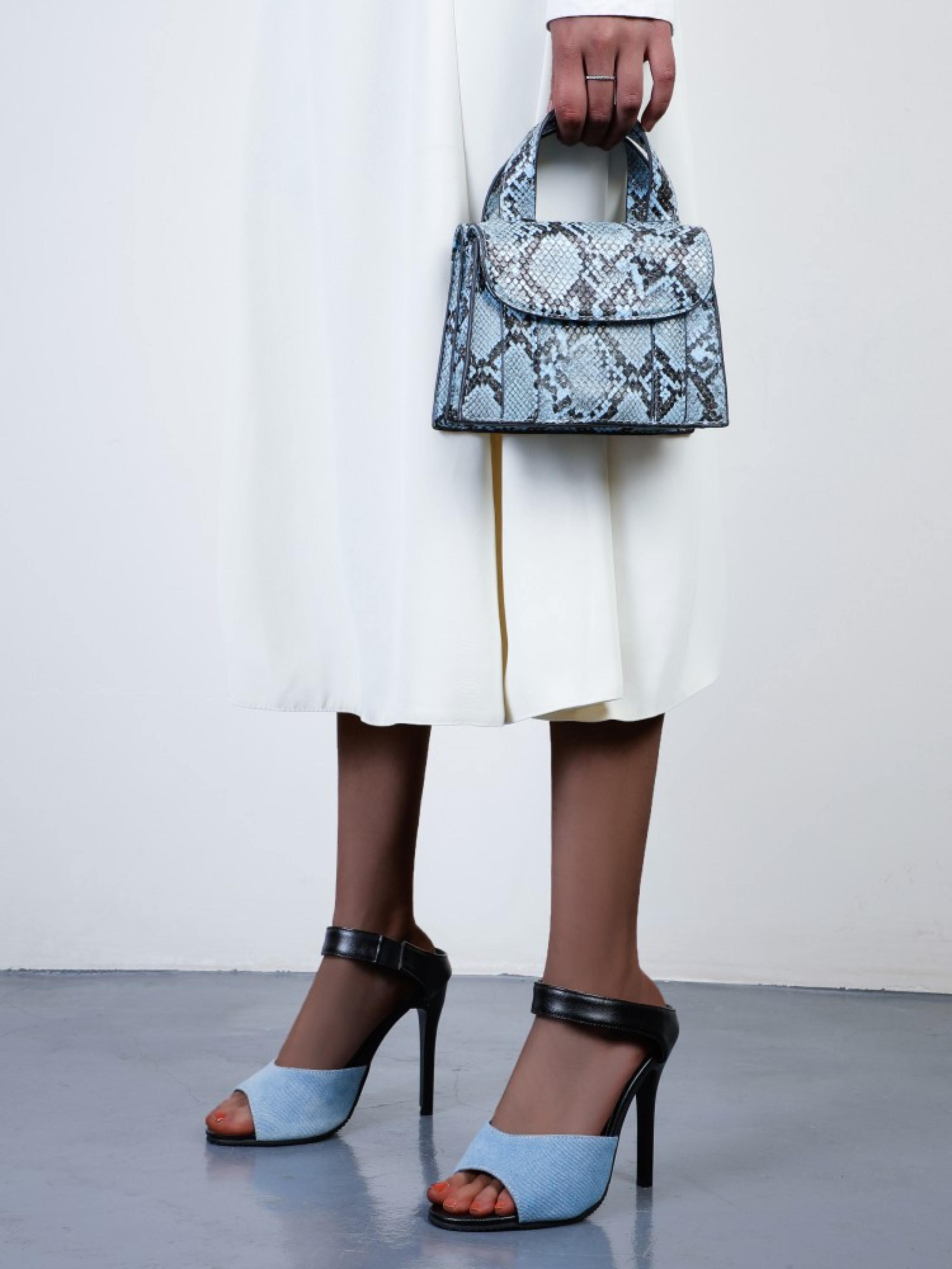 Royal Charm Blue Croc Mule Women Sandals