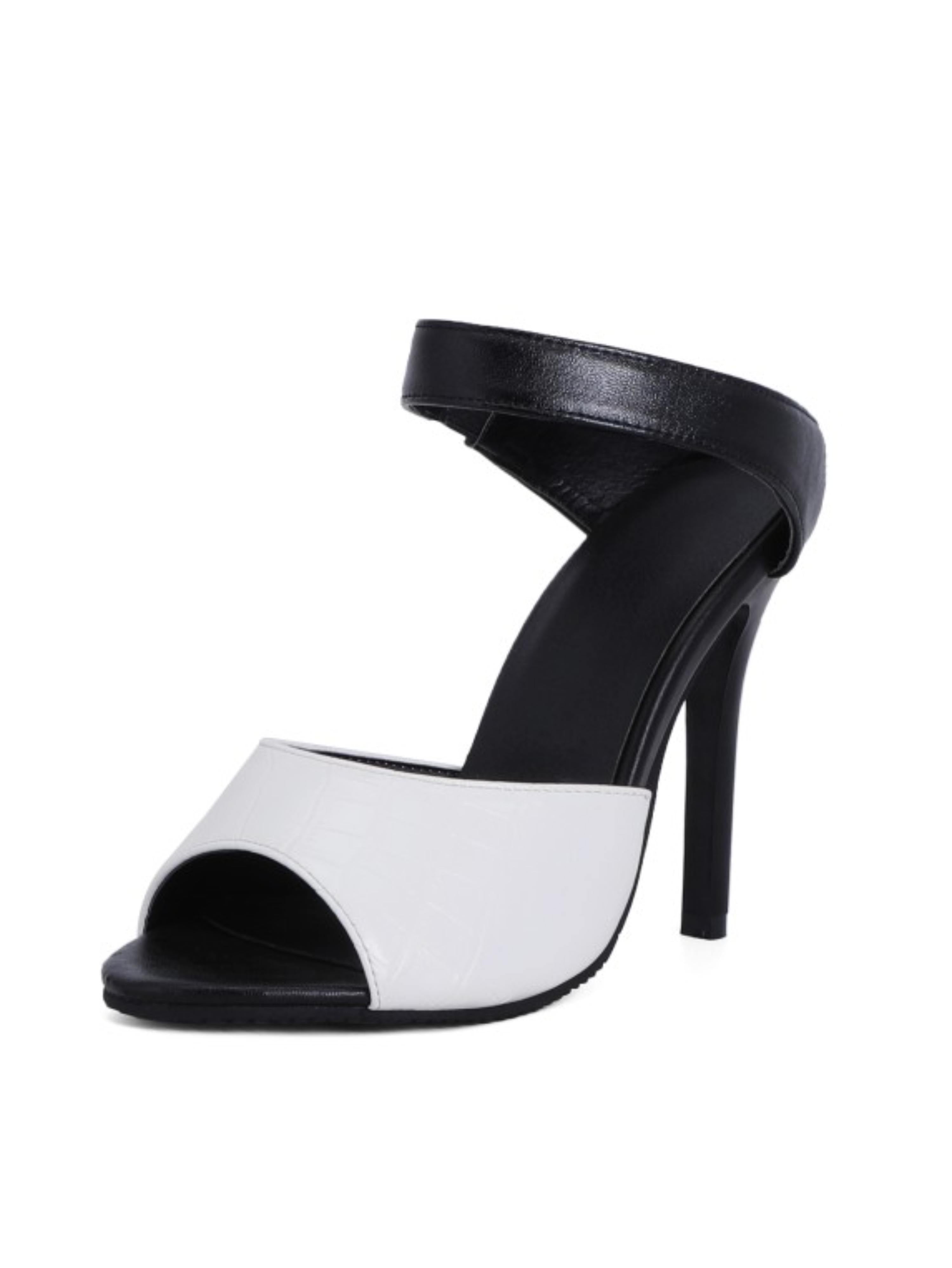 Frosted Luxe White Croc High Heels Women's Sandals