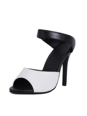 Frosted Luxe White Croc High Heels Women's Sandals