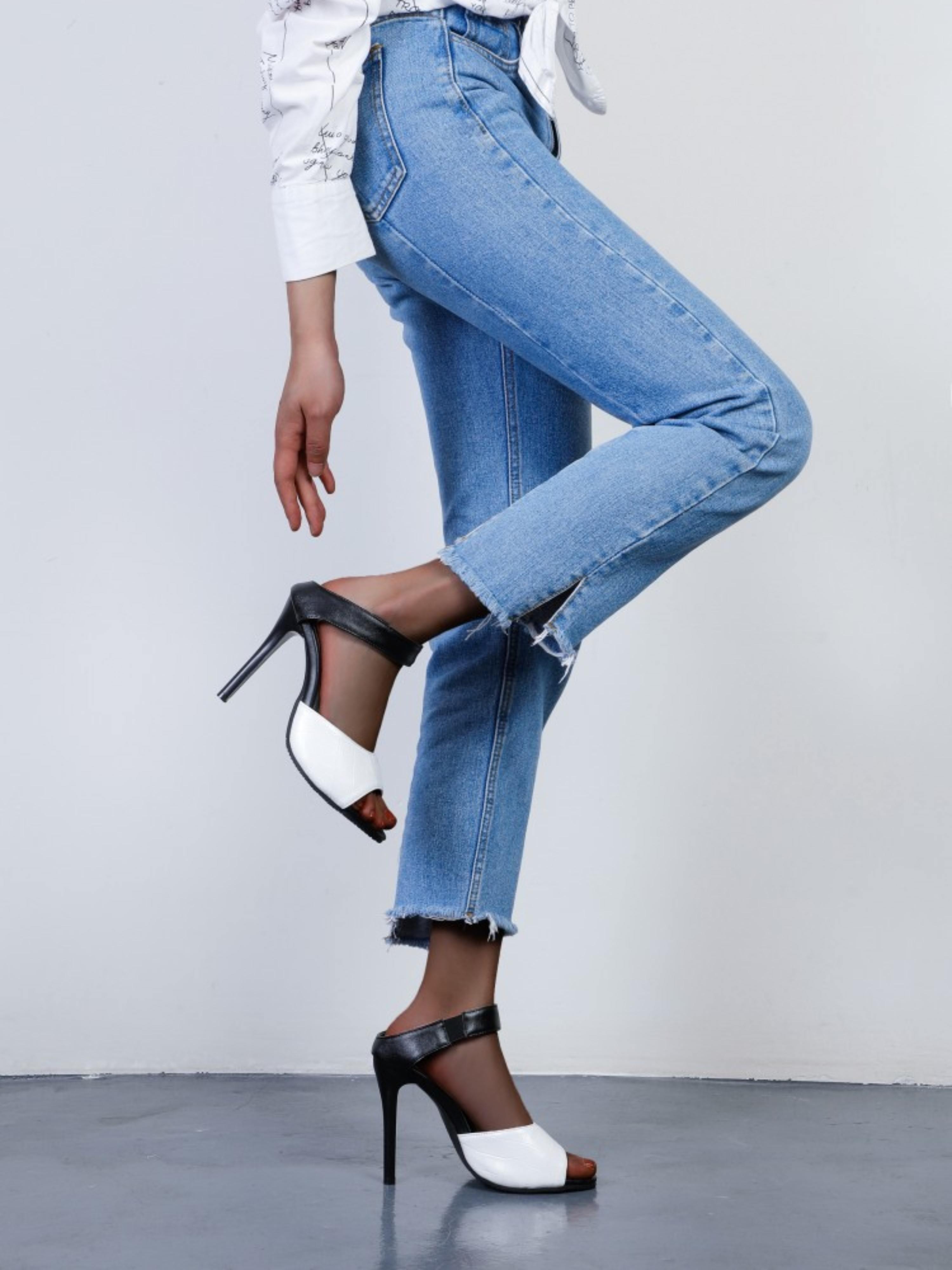 Frosted Luxe White Croc High Heels Women's Sandals