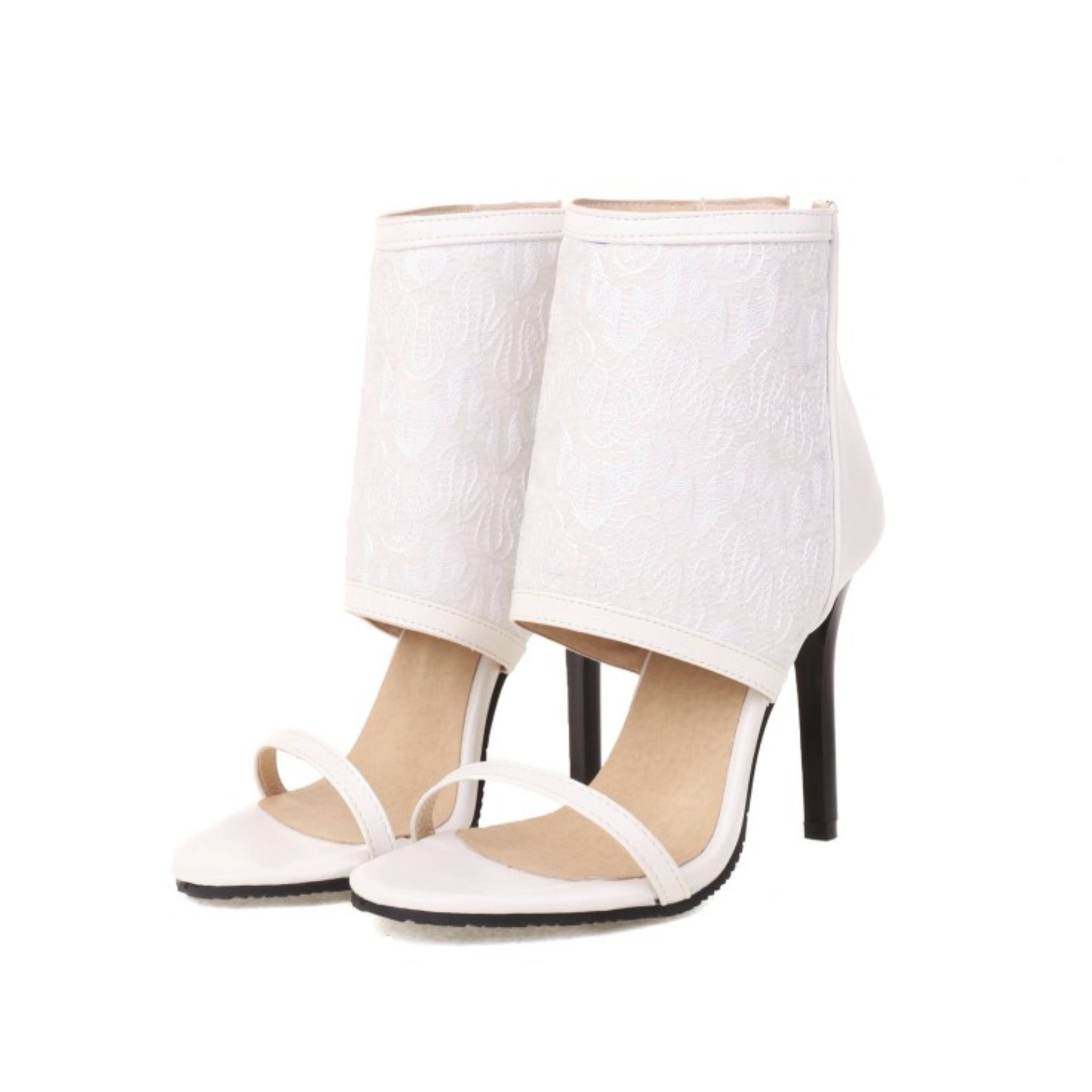 Romantic White with Slim Front Strap Sandals Women