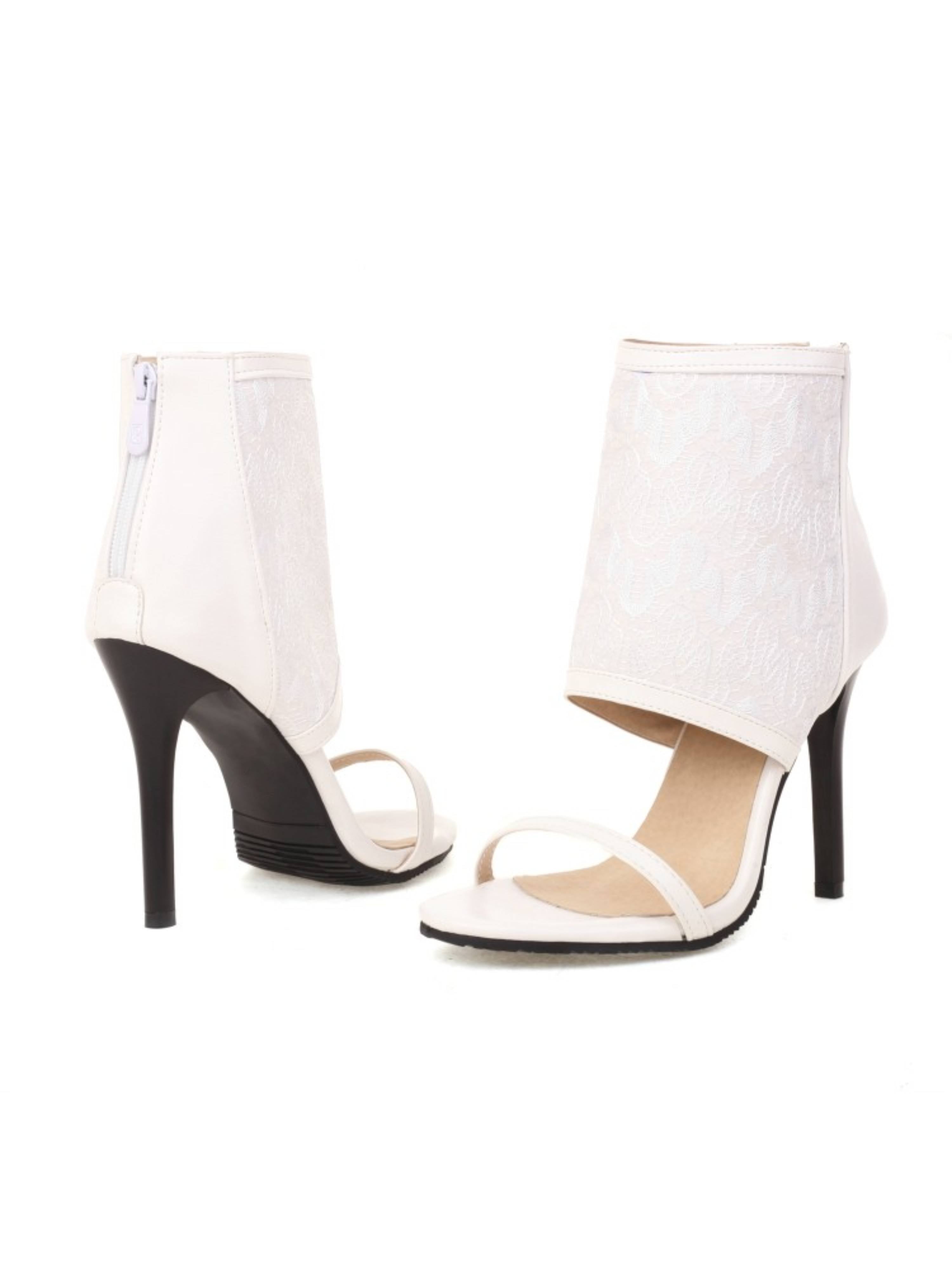 Romantic White with Slim Front Strap Sandals Women